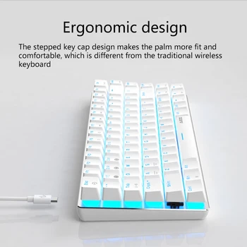 Ajazz AK33 Tastatură Mecanică de Gaming Rece LED RGB lumina de Fundal a Comuta 82 Chei cu Fir Bluetooth Tastatura pentru Jocuri PC