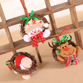 Crăciun Agățat Ornamente Recuzită Rattan Papusa Ornamente Pentru Pom De Crăciun Pandantiv Petrecere De Craciun Decoratiuni Copii Cadou