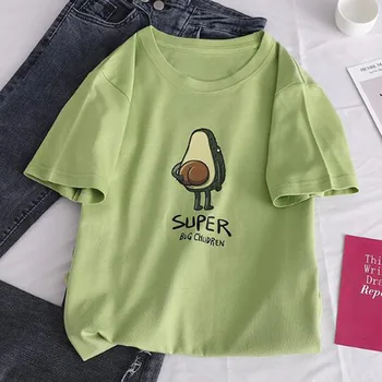 Fierbinte de Vânzare tricou Femei Drăguț Avocado Print Short Sleeve O Gât T cămașă Femei Slim Fit T-shirt Femei