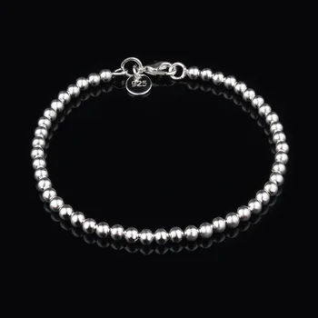 Frumos de moda Elegant de culoare argintie culoare 4MM margele lanț femeile doamna drăguț fierbinte Bratara de înaltă calitate bijuterii Superbe H198
