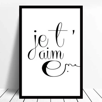 Cuplu Exprima-Te Iubesc Textul În Limba Franceză Poster De Imprimare Panza Pictura Acasă Decorare Camera Aniversare Mărturisire Cadou