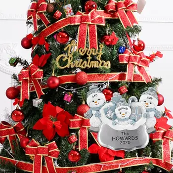 2020 Decor de Crăciun de Familie Pom de Crăciun DIY din PVC Pandantive om de Zăpadă Pandantive Poartă pălărie Și Eșarfă