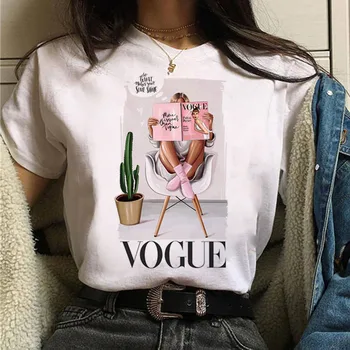 Moda de Vara tricou Femei VOGUE Scrisoare de Imprimare T-shirt de Moda Harajuku Grafic T-shirt Retro Drăguț T-shirt 90 de sex Feminin