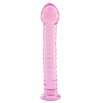 Sticlă anal plug g spot masaj bagheta roz frumos de sticlă penisului penis artificial jucarii sexuale pentru femei adulte masturbator vibratoare pentru femei