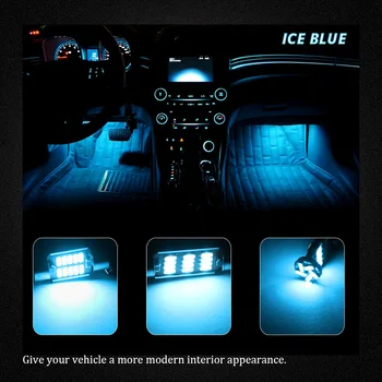 Wolflamp 12buc Gheață Alb Albastru Canbus LED Lumini Auto de Interior Pentru anii 2005-2009 Hyundai Tucson arată Hartă Lumina plafonierei inmatriculare Bec
