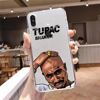 Rapper-ul Tupac 2Pac funda Telefonul de pe capac Caz Transparent pentru iPhone 6 7 8 11 12 s mini pro X XS XR MAX Plus