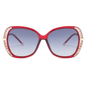 JIYOUOU designer de ochelari de soare femei 2018 Noi polarizate oculos mare cadru rotund roșu de moda high-end doamnelor ochelari de soare UV outeye
