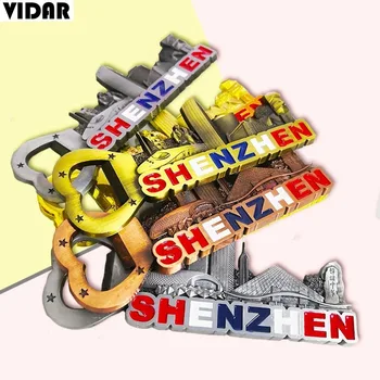 VIDAR China Travel Comemorative Shenzhen Fereastra de Călătorie Lume Metal Magnet de Frigider Deschizator de Sticle Memorial Cadou Suvenir