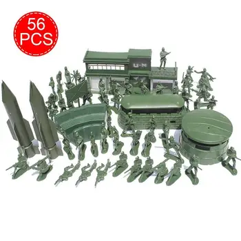 56pcs/Set Modelul Militar Playset Soldat de Jucărie Armata de Oameni 5cm Cifrele de Acțiune