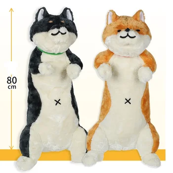 80cm Kawaii Mult Pernă Shiba Inu Câine & Pisică de Pluș Jucării de Pluș Moale Animale de Dormit Perna pentru Copii Fete Copii Cadouri