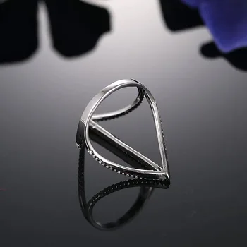 Combinate de Dublu Arcuri Design Argint 925 Inele pentru Femei Deschide AAA Cubic Zirconia Inel anillos mujer LR150131