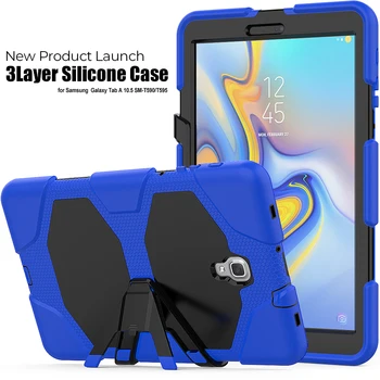 3 în 1 Hibrid Plastic+Silicon Grele rezistent la Șocuri Accidentat Armura Militare Capacul din Spate pentru Galaxy Tab s 10.5 inch 2018 SM-T590