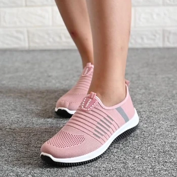 Femei Pantofi Plat Tricot Femeie Casual Slip Pe Vulcanizat Pantofi de sex Feminin ochiurilor de Plasă Respirabil Moale pentru Femei Încălțăminte Pentru Femei Adidas