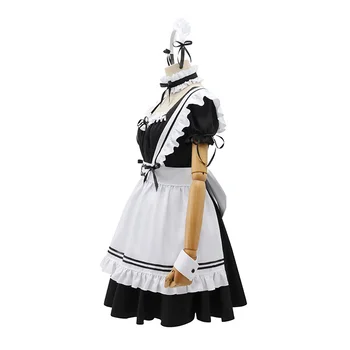 Negru Drăguț Lolita Servitoare Franceză Cosplay Costum Rochie Fete Femeie Chelneriță Menajera Petrecere, Costume De Scenă