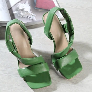 2021 Vara Pentru Femei De Moda Verde Alb Tocuri Sandale Sexy Stripteuză Stiletto, Sandale Cu Toc Petrecere Club De Noapte Pantofi Marime Mare 42