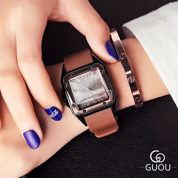 Femei de moda Pătrat Ceas de mână Cuarț Silicon Impermeabil Sport Ceasuri de mână de Lux Relogio Masculino montre femme