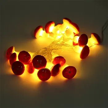 2M 20 LED-uri de Ciuperci Forma Șir de Sârmă Lumina Baterii Led Lumini de Decor Petrecere de Crăciun, Lumini de Basm Cadou Garland
