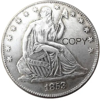 NE 1853 P/O, Libertate Așezat Jumătate de Dolar de Argint Placat cu Copia Monede