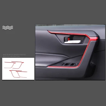 Pentru Toyota RAV4 XA50 2019 2020 Plastic ABS Red Usa de Interior Cotiera Capac Decorativ Ornamental 4buc Styling Auto Accesorii