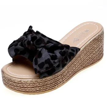 SAGACE Vara pentru Femei Papuci de casă Papuci Femei Pene de Jos Arcul Leopard Pantofi Casual Pantofi de Mers pe jos de Plajă