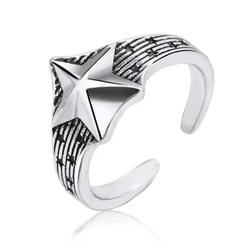 Moda Noua Argint 925 Pentagrama Stars Open Inele Pentru Femei, Cadouri Argint 925 Bijuterii