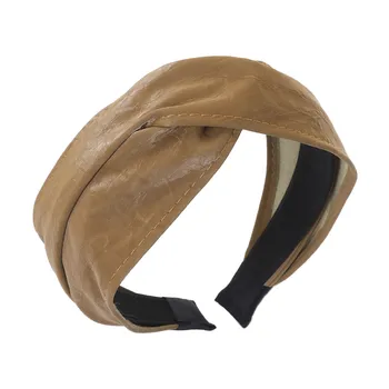 LEVAO Trecut Piele Sintetica HeadbandsSoft PU Rama Stil Retro Extins Mat Benzile de Păr Chic Accesorii de Par