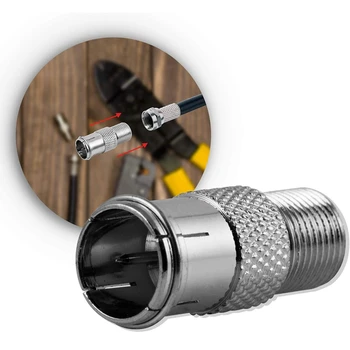 F-Tip Push-in Conector Adaptor Este Potrivit pentru RG59 RG6 F-Tip Cablu Coaxial