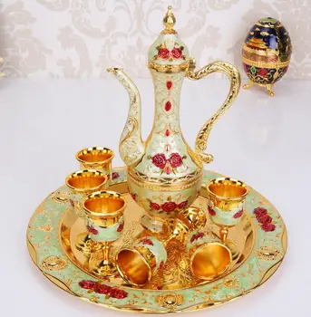 Stil European rusă retro palace creative High-end de lux Hom uz Casnic nunta metal cadou vin oală set ornament 8piece set
