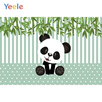 Yeele Panda Petrecere Bambus Dungă Poka Puncte Ziua de nastere Fotografie Fundaluri Personalizate Fundaluri Fotografice pentru Fotografia de Studio