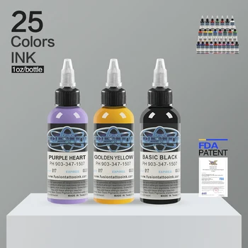 De înaltă Calitate Tatuaj Cerneală Set 1 Oz(30 ML)/Sticla Tatuaj Permanent Microblading Pigment Tattooist Consumabile 25 Pack