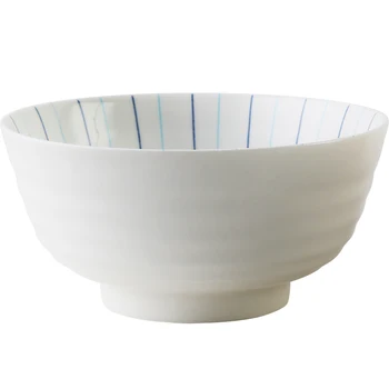 Ceramică farfurii albe, simple stilul de orez, supa cu taitei boluri sub geamuri linie tipărite container pentru alimente farfurie adâncă friptura vas