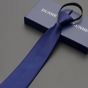 De înaltă Calitate 2019 Noi Designeri Marci de Afaceri de Moda Casual 7cm Slim Cravate pentru Barbati, cu Dungi Negru cu Fermoar Cravata cu Cutie de Cadou