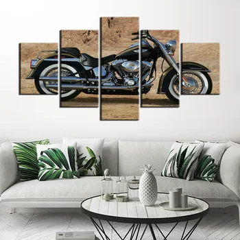 Arta De Perete Moderne De Postere Și De Imprimare Panza Pictura Motocicleta Se Răcească 5 Panouri Imaginile Pentru Camera De Zi Decor Acasă