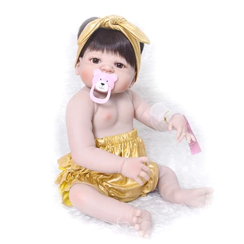 55CM Plin de Silicon Renăscut Baby Dolls Bebe real renăscut fata de copii Copii Cadou de Ziua de Moda Papusa reborn jucarii