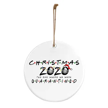 Noi Fierbinte din Lemn Pandantiv Rotund de Carantină Agățat de Crăciun Ornament pentru Pomul de Crăciun USJ99