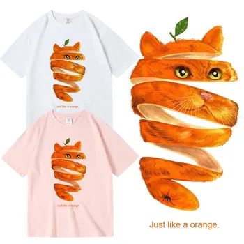 Pisica portocalie Tricouri Amuzante Fete/Băieți Drăguț Animal, Tricouri Hipster Harajuku Streetwear O-gât Casual Tricou Topuri Haine