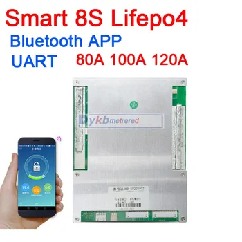 8S 80A 100A 120A Inteligent Lifepo4 baterie litiu fosfat de fier BMS bord de protecție a bateriei w echilibru Bluetooth APP UART software monitor