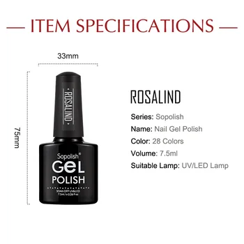 ROSALIND 7.5 ML 28 Culori Pure de Lungă Durată Hybrid Gel de Unghii Norocos Gel lac de Unghii Bling Lac de Unghii de Design Gel Polish TN