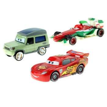 3pcs/lot Disney Pixar Cars Lightning McQueen Miles Axlerod 1:55 turnat sub presiune din Aliaj de Metal Model de Masina Cadou de Ziua de nastere Pentru Copii