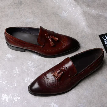 Oamenii de Afaceri Pantofi din Piele Confortabil Slip-On de Moda Apartamente cu Ciucure Bărbați Rochie Pantofi Oxford Pantofi pentru Bărbați Respirabil