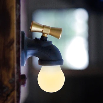 2018 Nou Robinet mici de led-uri lampă de noapte baterie reîncărcabilă lampă de perete, noaptea dormitor hol de intrare, zid de top de aspirație inserați codul