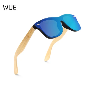 WUE Epocă de Bambus Cadru de Lemn Bărbați ochelari de Soare pentru Femei de Moda de Acoperire Oglinda Ochelari de Soare Nuante UV400 Ochelari de Oculos Gafas de sol