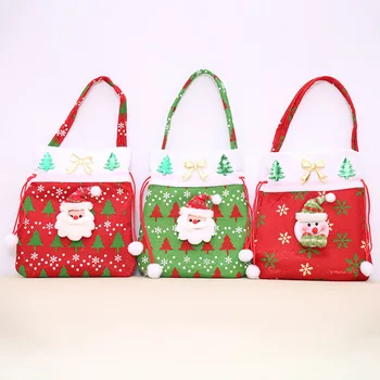 Smiry 1 buc Cadou de Crăciun Sac Decorare Provizii Pentru Acasă Mos Craciun Merry Christmas Candy Bag Decor de crăciun pentru Acasă