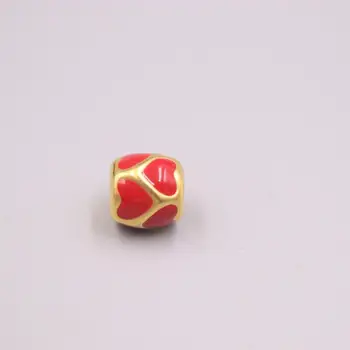 Bijuterii de aur Fata Fox 3D Aur Greu Farmecul Șirag de mărgele de Vopsea Roșie Inima 999 Aur Pandantiv Pentru Femei Plivitul Mai bun Cadou Cadou Lucky