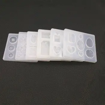 6 Buc/set Epoxidice Cristal Pandantiv Mucegai DIY Diamond Digital Scrisoare Butonul de Silicon Mucegai Manual Ornamente Decorative