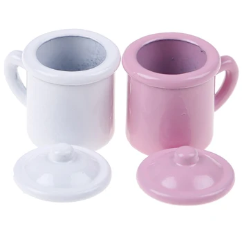1buc Roz Culoare Alb Mini Cupa Gargara Cupa Bucătărie Cameră Băutură Alimente de Origine Tacamuri Decor casă de Păpuși în Miniatură Accesoriu Baie