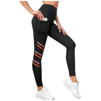 S-XL Femei de Moda cu Dungi Slim Mult Sport, Jambiere Pantaloni de Yoga anti celulita jambiere talie Mare pantaloni skinny Casual F4