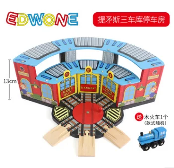 Trei locuri de parcare în garaj cameră cu placă turnantă și de tren pentru Magnetic Scena feroviar Camion Masina Locomotiva de cale Ferată Jucarii pentru Copii