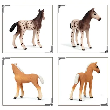 18pcs Simulare Animal Sălbatic Cal Serie Ponei Model Solid Static figurina Decor Copii Colecție Amendă de Jucarii si Cadouri