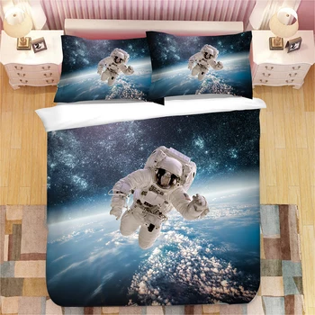 Spațiu, Astronaut Imprimare 3D Set de lenjerie de Pat Plapuma Acoperă Pernă O Bucată Mângâietor Seturi de lenjerie de Pat Lenjerie de pat Lenjerie de Pat